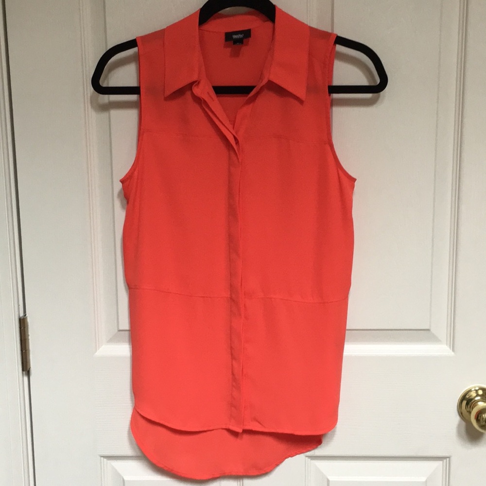 Orange Sleeveless Blouse